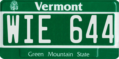 VT license plate WIE644