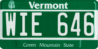 VT license plate WIE646