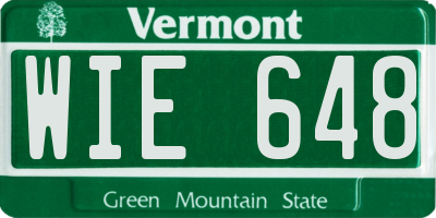 VT license plate WIE648