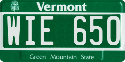 VT license plate WIE650