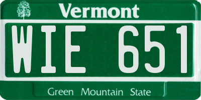 VT license plate WIE651