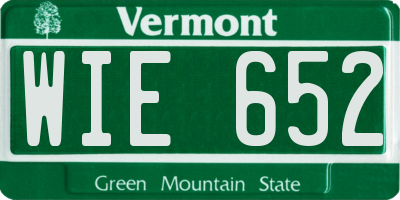 VT license plate WIE652