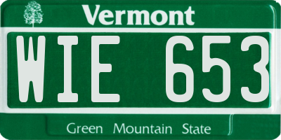 VT license plate WIE653