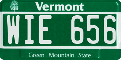 VT license plate WIE656