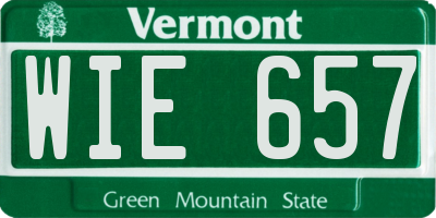 VT license plate WIE657