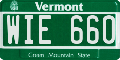 VT license plate WIE660