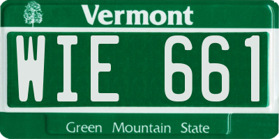 VT license plate WIE661