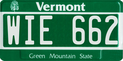 VT license plate WIE662