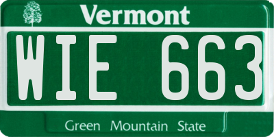 VT license plate WIE663