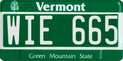 VT license plate WIE665