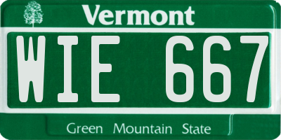 VT license plate WIE667