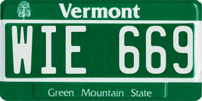 VT license plate WIE669