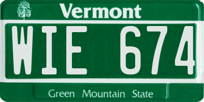 VT license plate WIE674