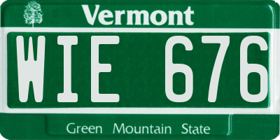 VT license plate WIE676