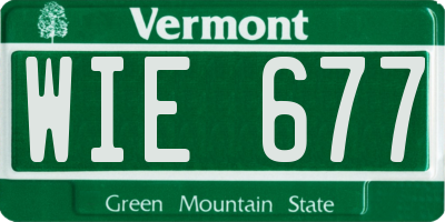 VT license plate WIE677