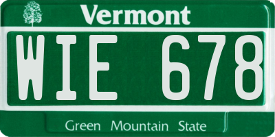 VT license plate WIE678