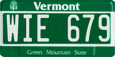 VT license plate WIE679