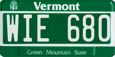 VT license plate WIE680