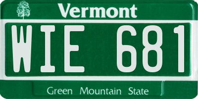 VT license plate WIE681