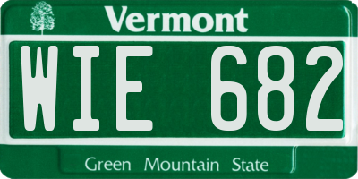 VT license plate WIE682
