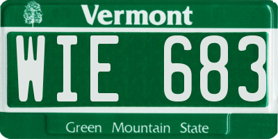 VT license plate WIE683