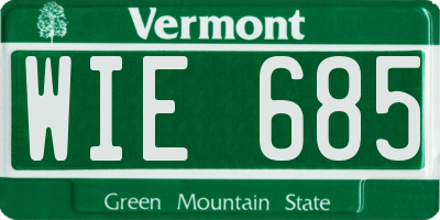VT license plate WIE685