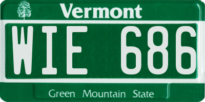 VT license plate WIE686