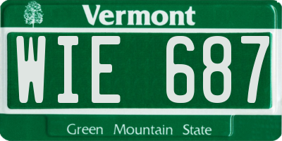 VT license plate WIE687