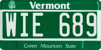 VT license plate WIE689