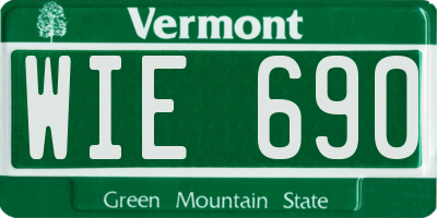VT license plate WIE690