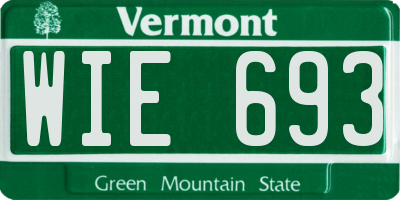 VT license plate WIE693