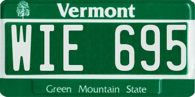 VT license plate WIE695