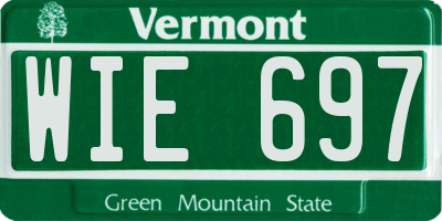 VT license plate WIE697