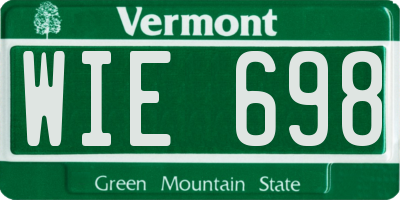 VT license plate WIE698