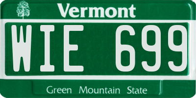 VT license plate WIE699