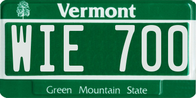 VT license plate WIE700