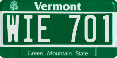 VT license plate WIE701