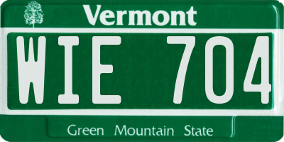 VT license plate WIE704