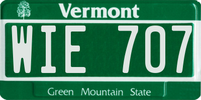 VT license plate WIE707