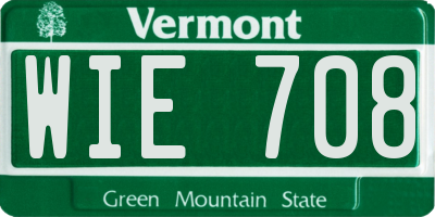 VT license plate WIE708