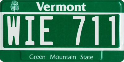VT license plate WIE711