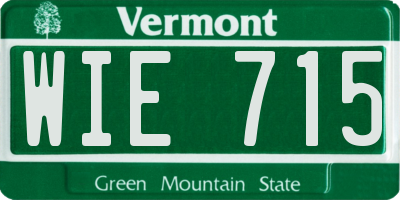 VT license plate WIE715