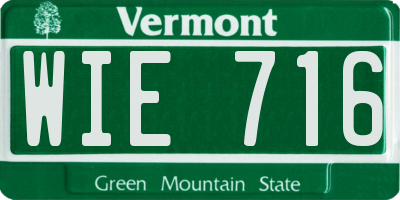 VT license plate WIE716