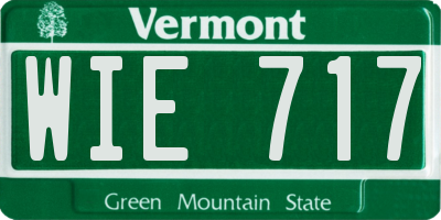 VT license plate WIE717
