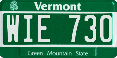 VT license plate WIE730
