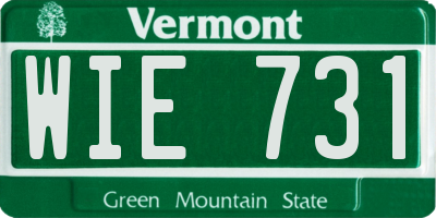 VT license plate WIE731