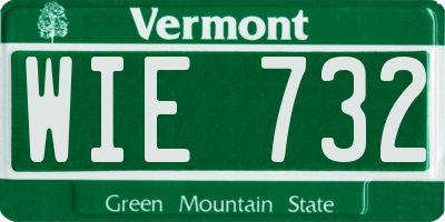 VT license plate WIE732