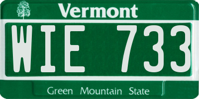 VT license plate WIE733