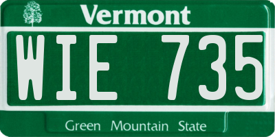 VT license plate WIE735