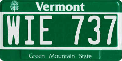 VT license plate WIE737